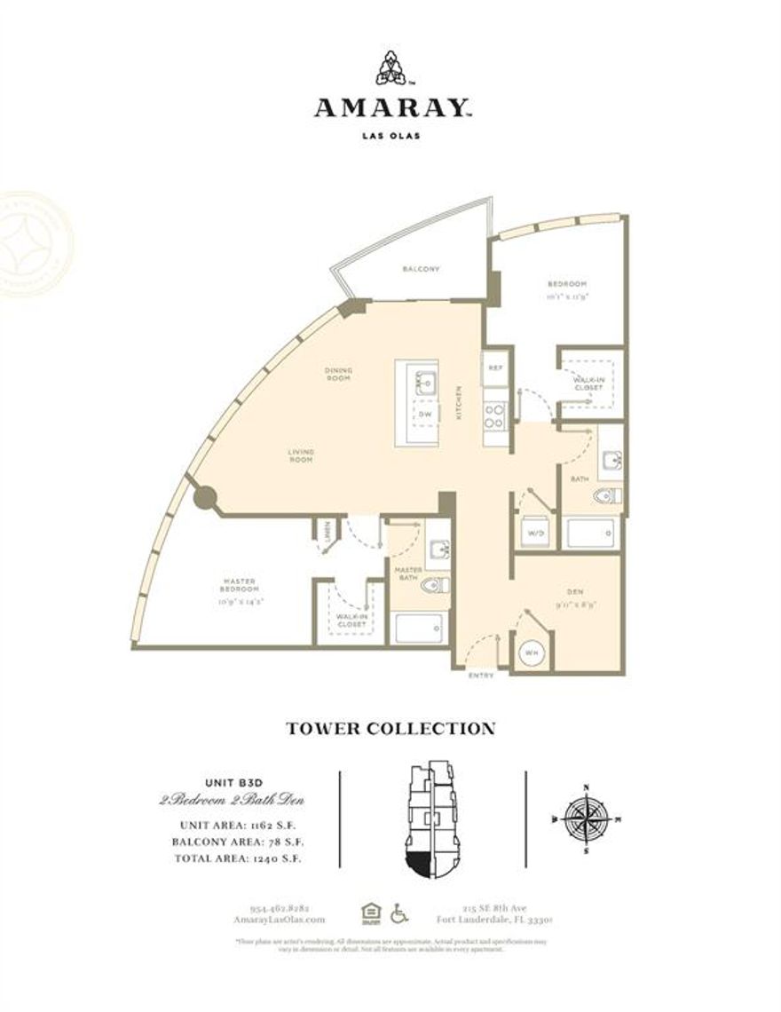 Amaray is located in Downtown Fort Lauderdale, steps away from the main thoroughfare of Las Olas Blvd. The best neighborhood boutiques, restaurants, and nightlife are merely a stroll from your front door. Apartment amenities include: a lap pool, hot tub, private cabana, fit gym, sauna & massage rooms, entertainment deck, clubroom, coffee & beverage bar, conference center, outdoor lanai & fire pit, dog spa, bike storage. Visit: www.amaraylasolas.com