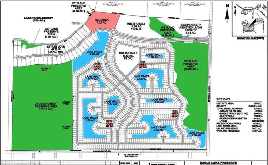 *** OWNER'S FINANCING AVAILABLE***Sebring,FL. 365+- Lake Huckleberry Premium Gated Lakefront Development Site @ Only $7,684 per Unit(924+-Units)after ALF site Allocation(200+-Beds)! Planned Unit Development Order in Place w/ Water & Sewer for this beautiful 364+-Acres with 2,400+-Ft along the South shoreline of Lake Huckleberry with multiple interior lakes to be formed further accenting the already premium Profit Potential from existing lake frontage. PUD consists of mostly single family lots (689 lots);42+- Estate Lots;193+-Mult-Family Lots; Plus 8+-acre ALF Site (200+-Beds). All is located only a few miles from the Heart of Sebring's Prime Retail Shopping areas & the Quaint Downtown Shops & restaurants recently filmed on HGTV small town make-over.