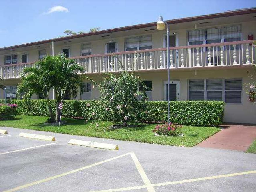 Well maintained 1BR/1 condo in Century Village. 2nd floor unit in a rentable building, located in the rear (quiet) area of the community. Features include wall a/c, updated kitchen, garden view patio and all furniture included.