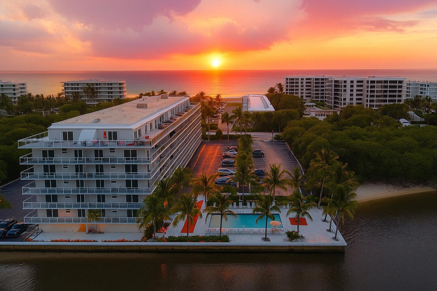 Rarely available 2/2 condo with 3 deeded parking spaces in one of the best maintained buildings in Palm Beach. All assessments are paid, SIRS complete, with reserves. Amazing ocean and intracoastal views from this 4th floor north facing unit with new AC, new water heater, and impact resistant doors. 2560 S Ocean is located directly on the Intracoastal and offers residents private beach access, pool, fitness center, renovated building with glass balconies. Walk to Al Fresco Restaurant, Palm Beach Par3 Golf, Aqua, Lake Worth Beach, Benny's on the Beach and Lake Worth Pier. Short drive to Worth Avenue and PBI Airport. Truly the BEST location in Palm Beach and the only unit for sale in the building.