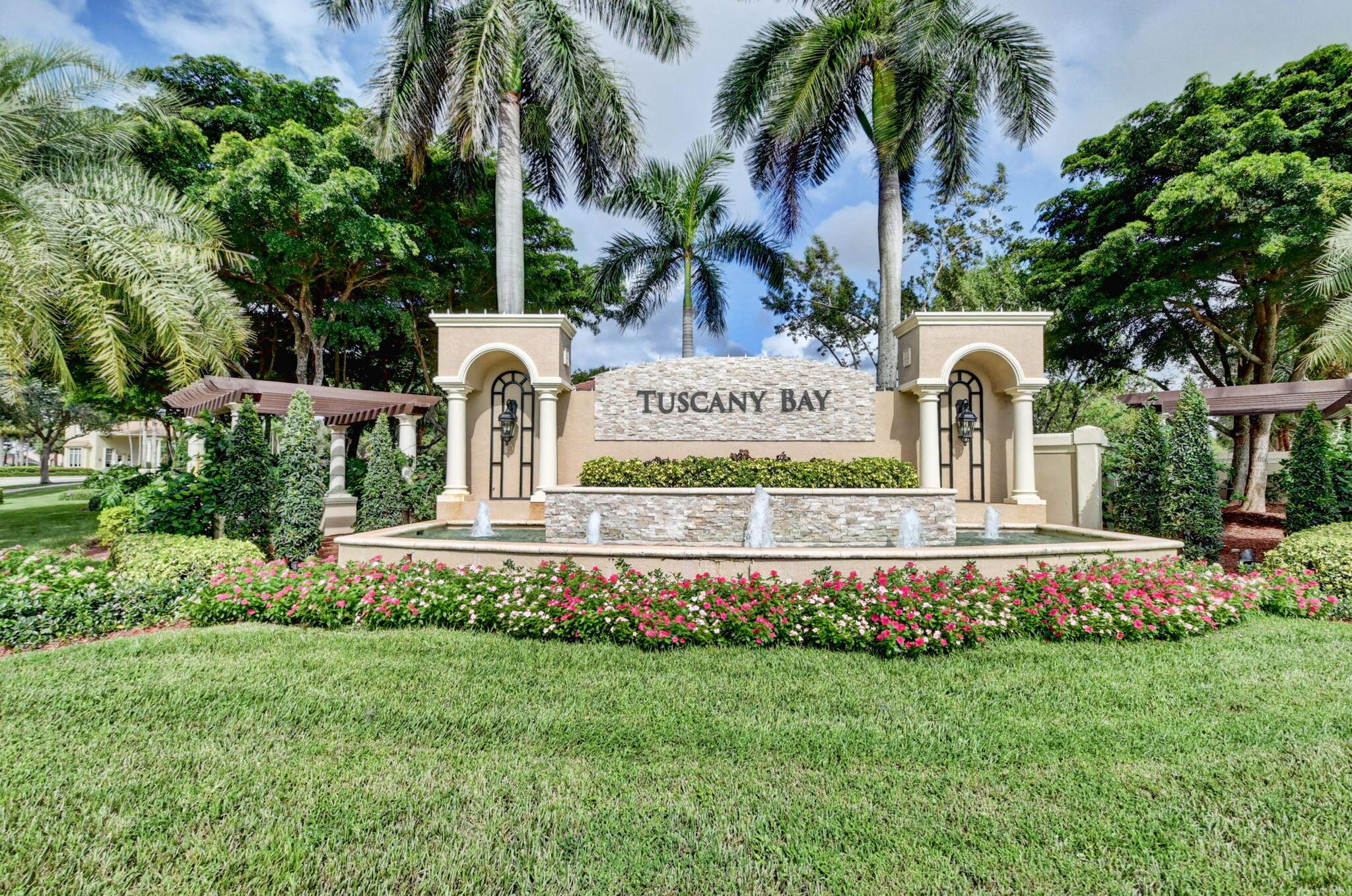 Live the active Florida lifestyle in this 2 bedroom plus den, 2 bathroom villa with 1,400 living sq ft and a 1-car garage in the coveted 55+ community of Tuscany Bay. Enjoy complete peace of mind with full accordion shutter protection and unwind on your screened patio with no rear neighbors. Perfectly located near shopping, dining, and entertainment. Tuscany Bay's resort-style amenities include a gated entrance, renovated clubhouse with stage, heated pool/spa, tennis, pickleball, bocce, shuffleboard, putting green, and endless social events--everything you need for vibrant, carefree living.