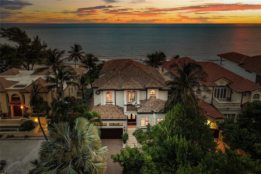 Indulge in the pinnacle of coastal luxury at this direct beachfront estate, blending timeless design with modern sophistication. This residence offers breathtaking ocean views, elegant living spaces, & exquisite craftsmanship. Entertain effortlessly with thoughtfully designed living areas, a chef’s kitchen, & seamless flow to oceanfront terraces with pool & spa. A spectacular 1,000-bottle climate-controlled wine cellar serves as a true showpiece for collectors. The home includes two primary suites, each with spa-inspired baths & private sitting areas, & two additional bedrooms plus a well-appointed office. With refined architectural details & a prime beachfront location perfectly situated between Boca Raton & Delray Beach this estate captures the very best of the South Florida lifestyle. This estate showcases architectural detailing and craftsmanship rarely found today, from custom millwork, a Murano chandelier showpiece, and soaring ceilings to expansive glass walls that frame endless ocean vistas. Additional highlights include spacious guest suites for family and visitors, Control 4 system, brand new garage door and flooring, summer kitchen and laundry on the main floor. The property also offers a two-car garage, abundant storage, and direct beach access for effortless seaside living.Located in the prestigious town of Highland Beach, this residence provides a serene coastal setting while being just minutes from the fine dining, shopping, and cultural destinations of both Boca Raton and Delray Beach.