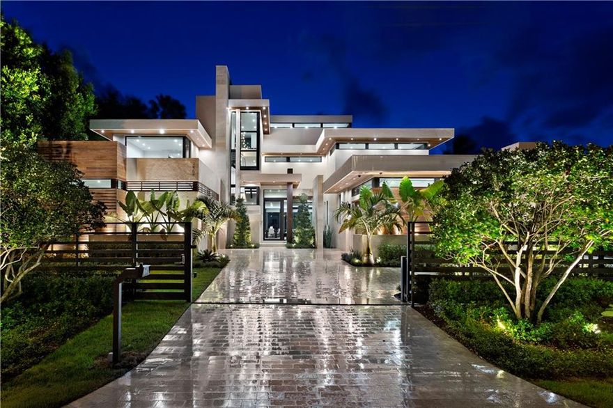 “New” Modern Tour De Force architectural masterpiece built and curated by Wightman Construction sited on 100+/- feet of deepwater on prized Lake Sylvan – Harbor Beach’s most desirable wide waterfront setting. A three-level artfully designed estate encased in glass, stone and organic/earthy wood detailing throughout. A Luxe master suite with lounge ,fireplace, spa-like bath and expansive private waterfront terrace. 3rd level entertainment Club Room w/sky deck. Other amenities include a complete Savant Home Automation System, Elevator, 100KW Gas Generator, Custom Downsview Kitchen. Resort-style Infinity Edge-Pool with entertainment lanai, summer kitchen finished with Turkish Limestone. Yacht Dock finished in Brazilian Teak minutes to ocean access. Shown by appt to pre-qualified buyers only.