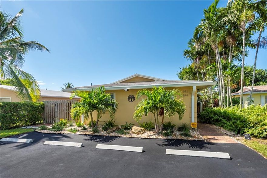 Desirable Croissant Park Duplex beautifully landscaped and immaculately maintained. Both 2BR/1Bath units are updated with restored Terrazzo Floors, Alarm Systems, Hurricane Doors & Accordion Shutters, Upgraded Kitchens & Baths, Interior Laundry Rooms, both A/C units 2017. Unit 842 has a Screened-in Porch and 844 has a bonus office/storage room and private front patio. Two parking spaces per apartment. Backyard Storage Shed. Expenses: 2021 Taxes $7,688 | Alarm Systems $257 total qrtly | Utilities/Water $155/mth |Lawn Main $100/mth | Property Ins $6,051. Centrally located to Downtown Fort Lauderdale, Beaches, Major Highways, Hospital and Parks. TENANT OCCUPIED & PETS – DO NOT go onto property without an appointment. (photos of unit 842 not yet​​‌​​​​‌​‌​​​‌‌​​​‌‌‌​​‌​​‌‌​​​​ posted)