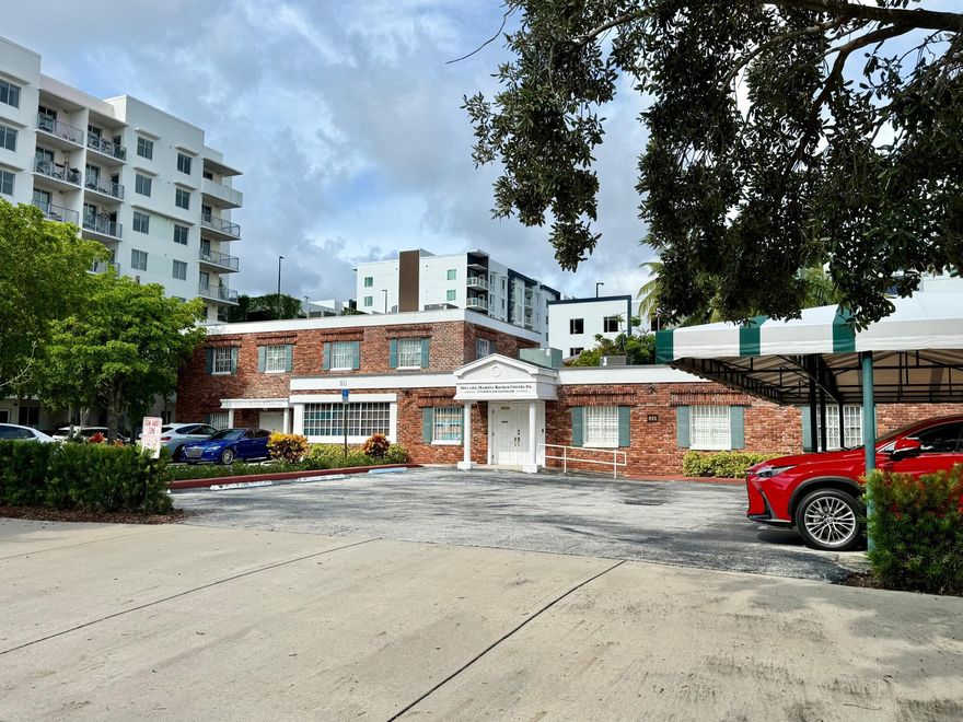 Rare opportunity to purchase OR lease this charming, stand-alone two-story brick office building located just blocks from the NORA District, top schools, Brightline high-speed Train, Cityplace, and more! This corner lot property sits on 0.44 acre features a new roof (2024) and 27 designated surface parking spaces (including 5 covered) plus additional street parking. An Owner-user can immediately occupy 5,300 SF of the total 6,500 SF building, or purchase as an investment. Existing 1,200 SF tenant in place (lease term remaining one year, no renewal options). Currently built out as a professional law office. Asking lease rate is $35/SF NNN. Professional medical and nonmedical offices permitted - See attached Permitted Uses and Zoning LD-5--LOFTIN DISTRICT - 5 (74-WEST PALM BEACH).
