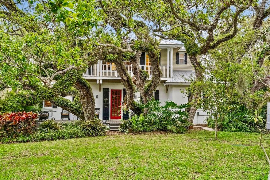This Beautiful Coastal inspired Colonial offers elegance, charm and size. The lot was elevated and the home designed and built in 1994. High ceilings, beautiful architectural details, wide plank wood floors, multiple in/outside living areas plus a 42ft Primary Suite w/Sunroom and Porch across the front 2nd floor; PEAKS of the river! Situated under the oaks on a quiet street next to the charming VB City Marina and the VB Yacht Club. It is perfect for boaters and families who treasure both land and water activities in a quiet Central Beach neighborhood.  It is walkable to Beachland Elementary, the VB Museum, Riverside Theater plus Ocean Drive shops and restaurants. With 4BD/3.5BA plus a studio over the garage (3397 sft under air) there is space for family, leisure and work.  The original bungalow was built in 1952 and demolished except for 2 walls & replaced with this new and larger home in 1994.  I can provide pictures of the construction and old home.  The property was raised- also on top of the old foundation.  It is now triple the size (est) and elevated.  It is a 1994 home.