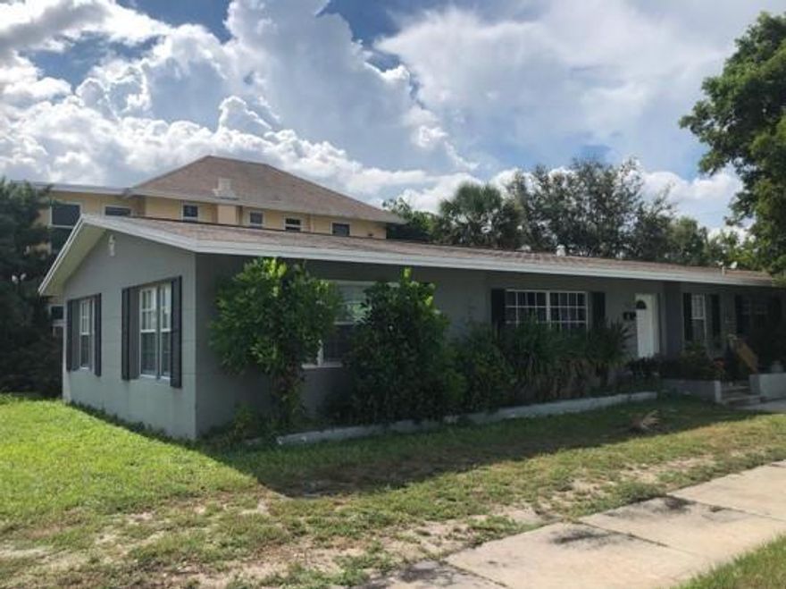 Large Corner Duplex in Lake Park. The property is CBS construction, 1,983 sq ft, New flooring, sits on a large corner lot and features a 2/2 unit + 2/1 unit. The 2/2 unit has brand new central air conditioning and the 2/1 unit has wall A/C.  Roof is solid and in good condition.  2 new electric meters and 1 water meter.  Good neighborhood with single family homes selling over $300K.  This property has city water and sewer.