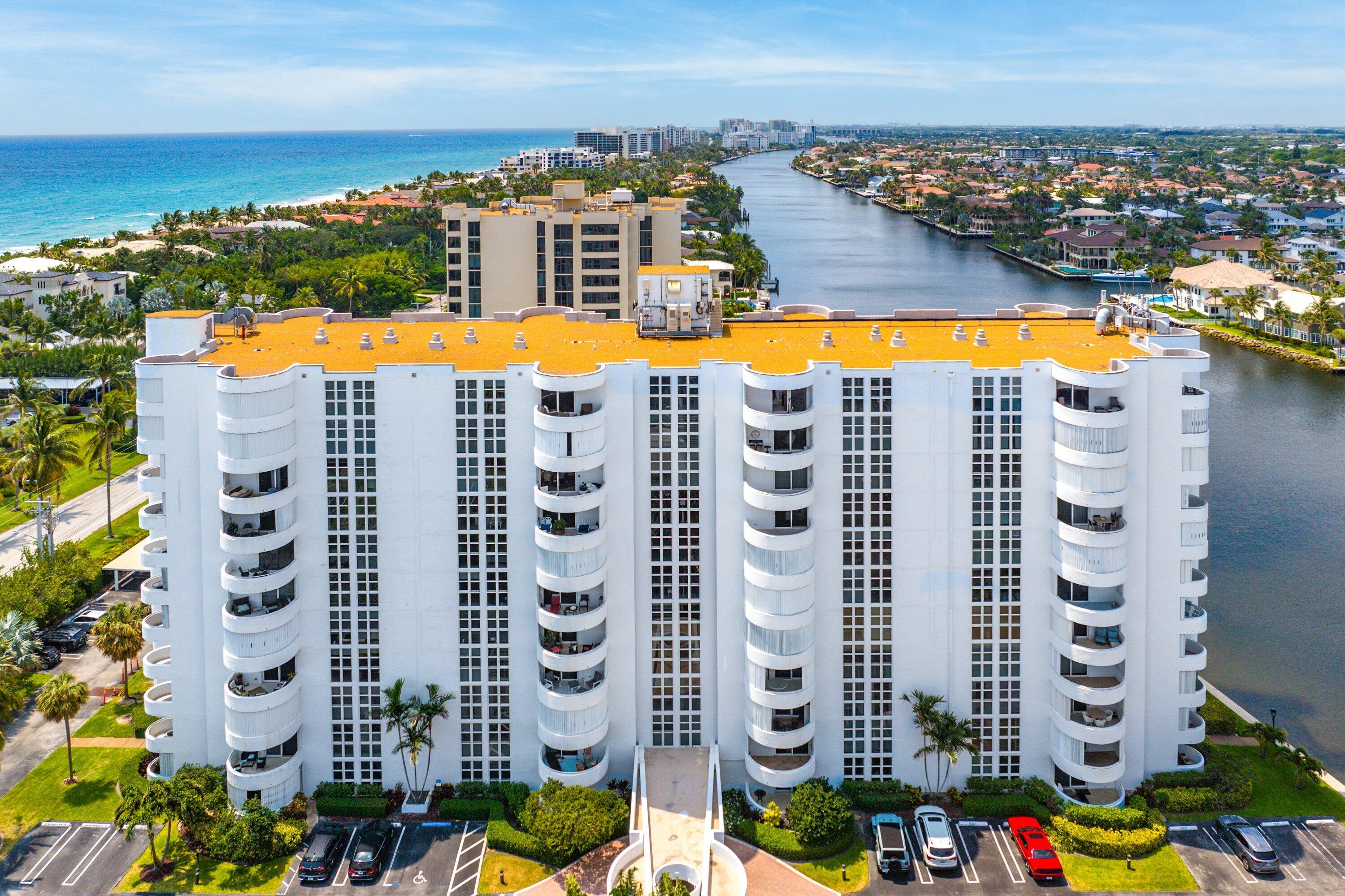 Coastal House | Boutique Living Perfectly positioned on the Intracoastal Waterway - just steps from the sparkling Atlantic Ocean and moments from the vibrant Atlantic Avenue. This beautifully updated 2-bedroom, 2-bath condo is freshly painted and move-in ready offering a seamless blend of comfort & style. Interior Features: Floor-to-Ceiling Impact Glass Windows & Sliders / Spacious Kitchen with newer Kitchen Aid Range / Micro / Dishwasher, & Brand New Samsung Refrigerator / Full-size LG Washer & Dryer in-unit
/ New A/C (2022) with 10-Year Transferable Warranty
| Updated GE Electrical panel & LED Lighting throughout
| Smooth Ceilings, Crown Molding. Building amenities Heated Pool, Fitness Center, Gracious Lobby + more! Don't miss your opportunity to live where others only