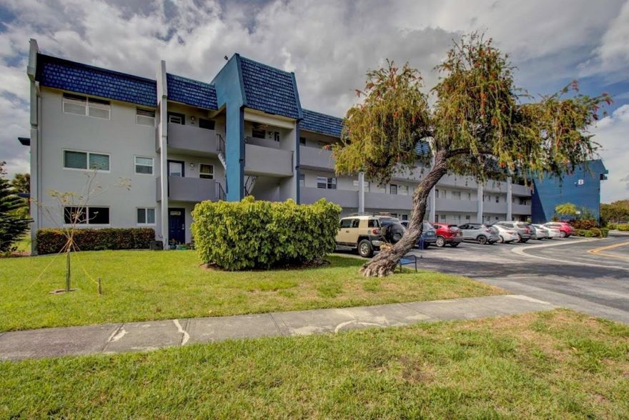 MOTIVATED SELLER!!! DON'T MISS OUT!!! Spend your year round residency or winter season in the Florida sunshine, away from the snow and ice, in a 55+ community. Occupy this lovely, well maintained, furnished 1 bedroom 1 1/2 bathroom first floor condo, with parking space right in front of unit, permanently or seasonally. Tiled flooring throughout with new  A/C 2024.  The Clubhouse has all amenities including pool and BBQ area, library, game room, exercise center, shuffleboard and heated pool.  Shopping is close by. Minutes away from beautiful beaches.