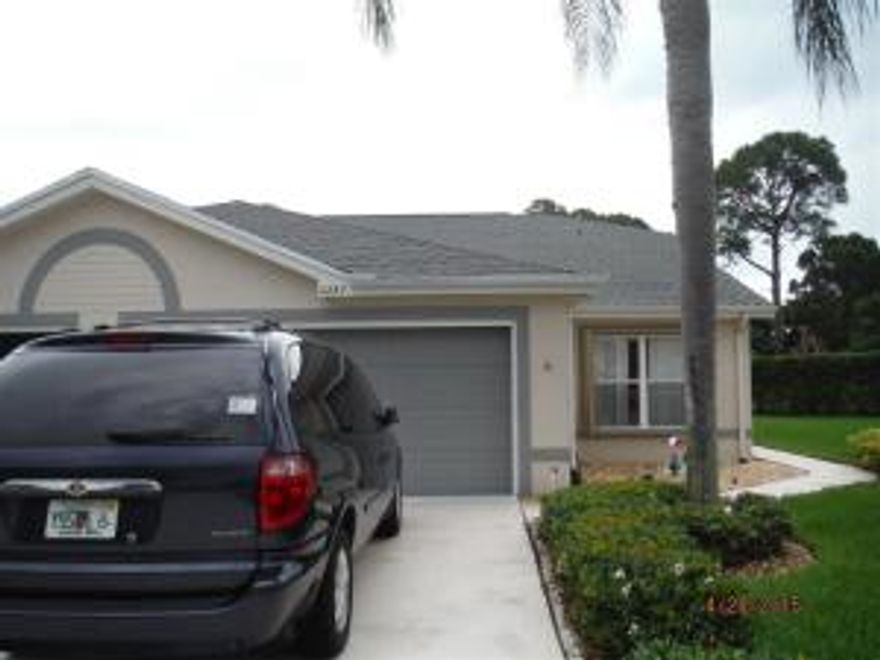 Rarely listed villa in Gardens of St Lucie.  Two bedrooms, 2 bath, 2 car garage, preserve view, nice enclosed porch.  Well maintained, move in ready. Clubhouse and pool.