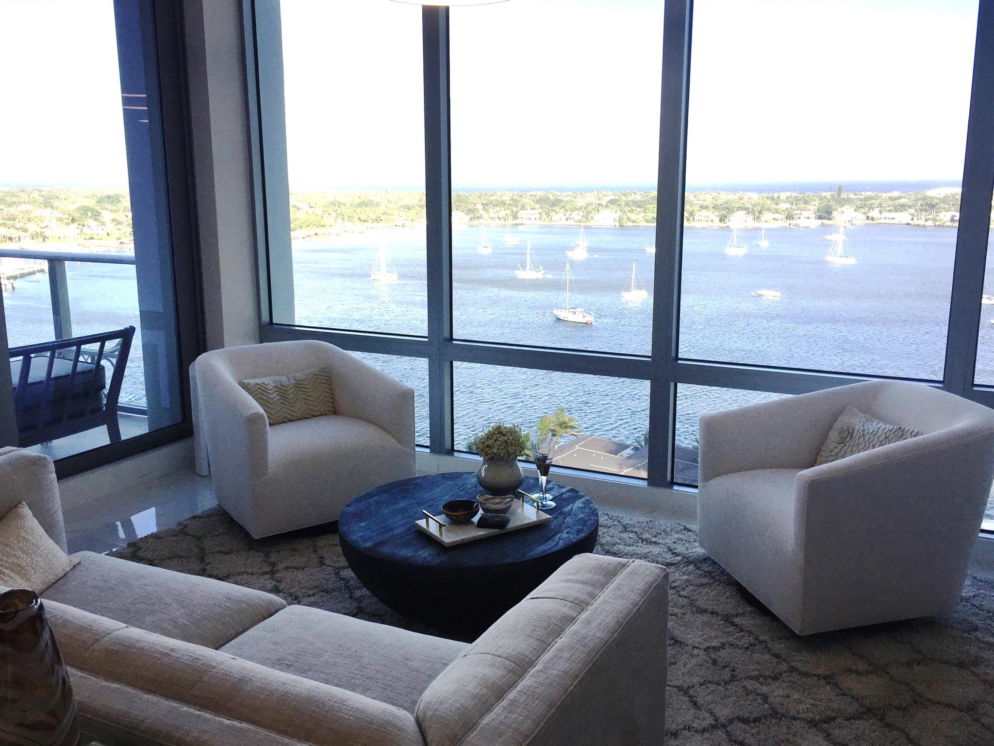 Best Rental in Palm Beach County!!! Stunning views from this 14th floor 2 bed/den condo overlooking wide intracoastal, Lost Tree Village and ocean panoramic! Brand new furniture and accessories-right down to champagne flutes! Private elevator landing, great security, two prime parking spaces in garage and full amenities. Bring your fussiest clients. No pets, please. Also available 6 months or more, does not need to be annual.
