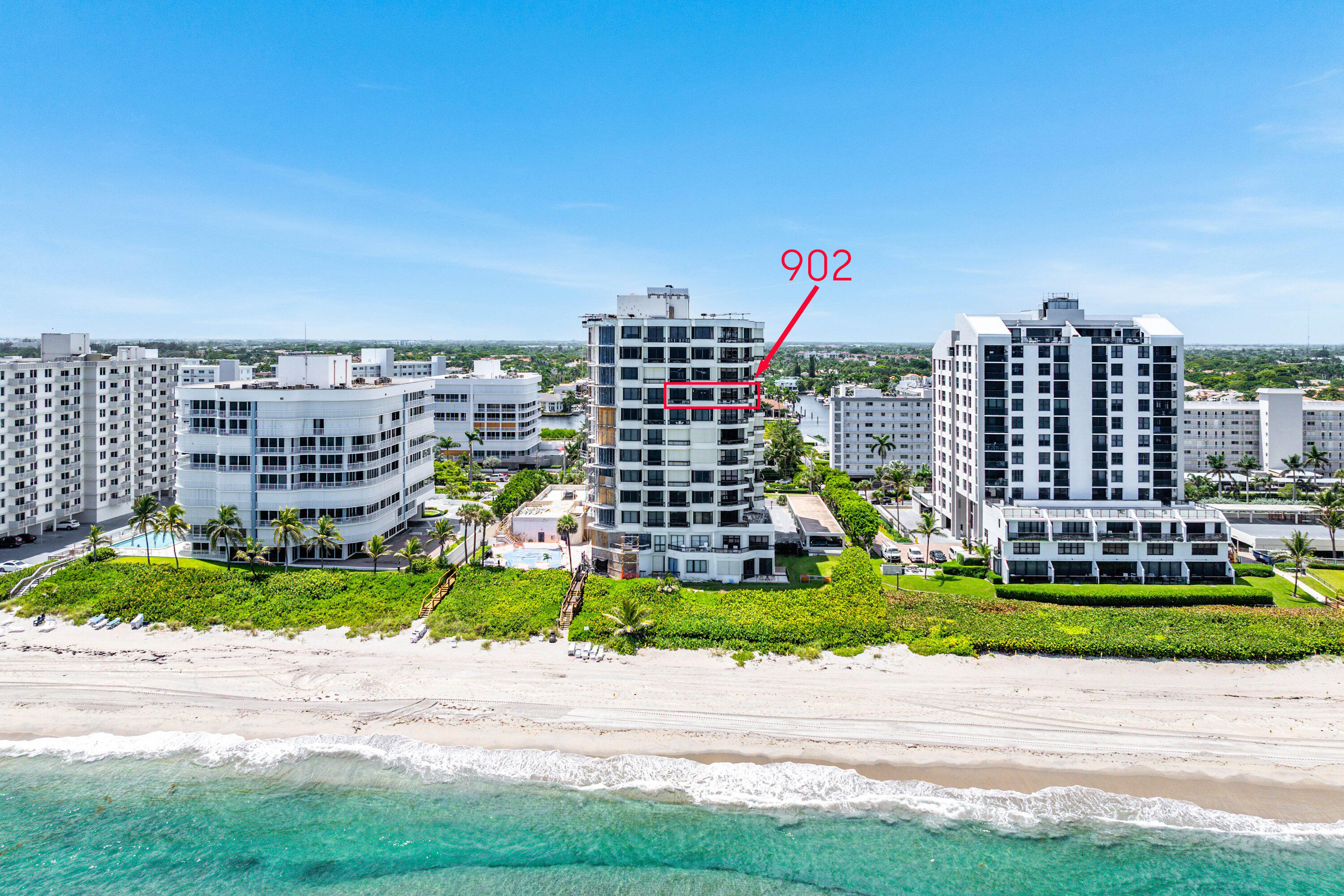 Experience coastal luxury at its finest in this completely renovated 3-bedroom, 3-bath residence with breathtaking ocean views from every room. Spanning over 2,300 square feet, this rarely available NE corner unit has been meticulously rehabbed with exquisite details & high-end finishes throughout.Soaring nine-foot ceilings, seamless luxury porcelain tile flooring and endless water views set the tone for refined coastal living. The expansive great room and kitchen flow into an east facing balcony--perfect for entertaining or just enjoying the peaceful sounds of the ocean.