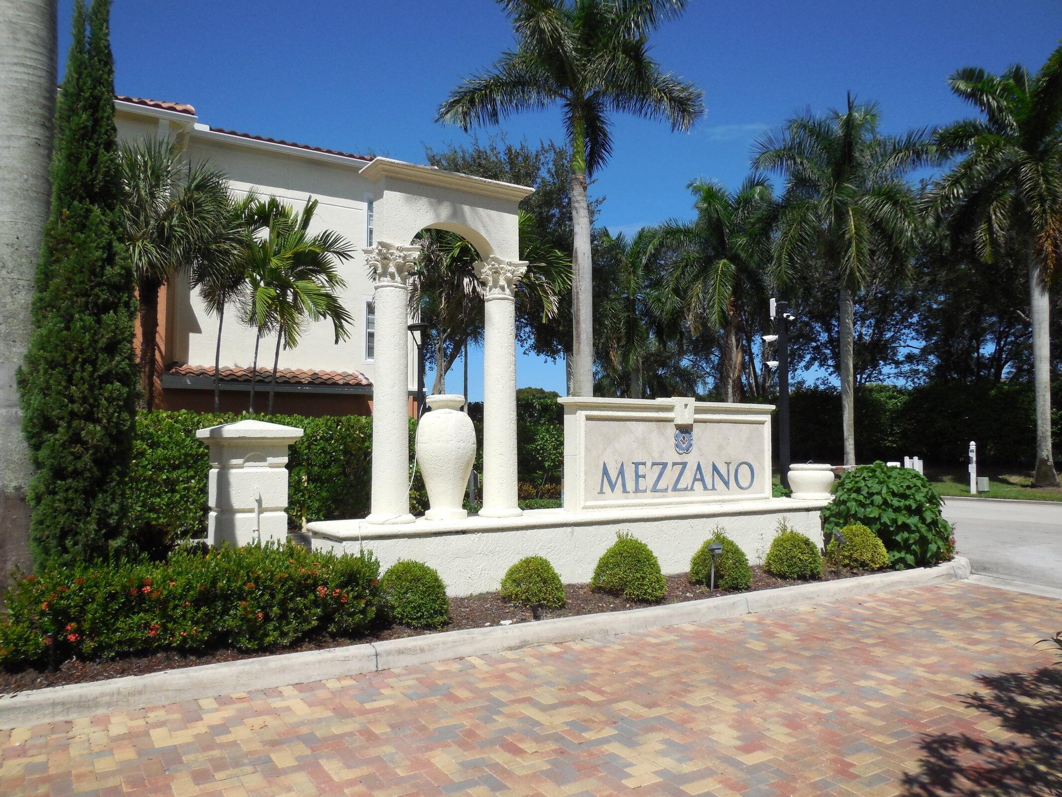 A Resort style gated community. Bright and spacious 3 bedrooms and 2 bath on a 3rd floor unit at the prestigious Mezzano condominiums. This apartment offers a bright and spacious layout with high ceilings. Beautiful open Kitchen with breakfast bar, stainless steel appliances, plenty cabinet and counter space. Water included and Assigned parking. Nice sized master bedroom with walk-in closet. Washer and dryer inside the unit. Mezzano Condominium is a 24/7 security, gated community with a resort-style pool, beautiful clubhouse, fitness center, playground, and volleyball. Minutes away from I-95, turnpike, Airport, Malls, Palm Beach International Equestrian Center & Restaurants.