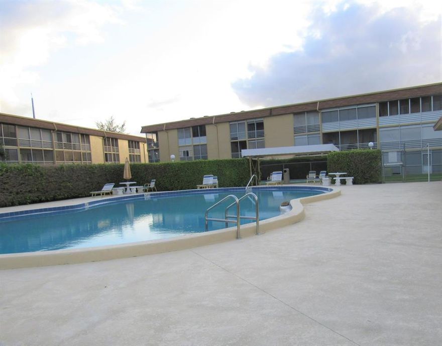 Amazing active community! Stunning well maintained unit in an impeccable well cared community in Palm Spring 55+ community one occupant must be at least 55 years old to live here, BUT NOT ALL OCCUPANTS NEED TO BE 55 as per association rules ** Updated 2 bedroom 1.5 bathroom, move in ready, new A/C, New laminate floor, fresh paint. Gorgeous pool view from the master bedroom with a cover porch to seat and relax and watch the sunsets, rent price includes cable, building offers elevator, laundry room and swimming pool. The best is close to shopping, restaurants, beach and more....