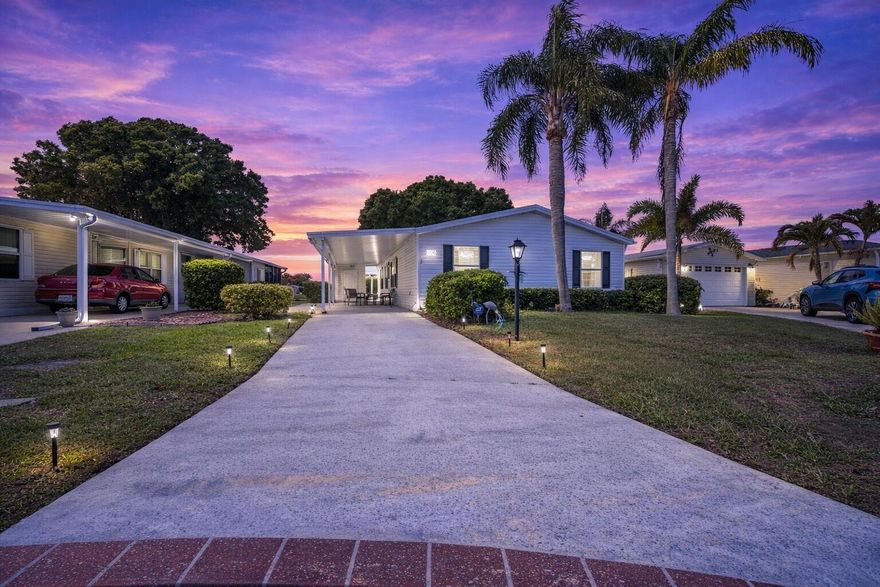 This fantastic 3/2 sits right on the lake, and the view is exactly what you want to come home to. The layout inside is a split bedroom floorplan, with great natural light and plenty of space to spread out or have people over. Located in a vibrant, active adult community, there's always something going on and a great social atmosphere to enjoy. You're also just a short distance from the clubhouse and close to a private residents-only entrance, making access to amenities and getting in and out of the community easy and convenient.