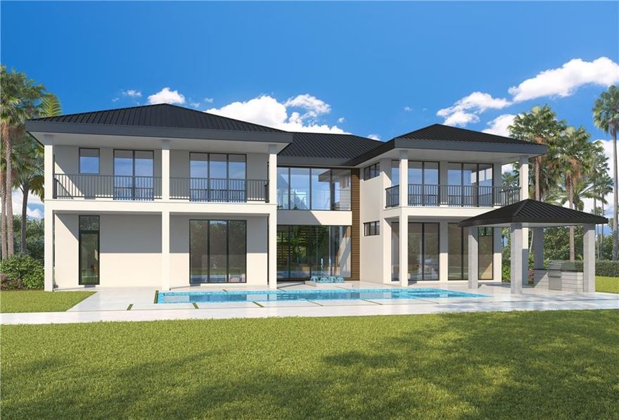 New Luxury modern home. This new construction has the best of the best with 5 bed, 5 baths & 2 half baths. Top of the line Miele appliances, Custom Italian chef kitchen. This home features a 3 car garage, 570 SF Infinity pool & spa, elevator, wine display, coffee bar, Sedona outdoor kitchen grill, pavilion, 100ft on the water w/Ocean access. The finishes in this home will be sophisticated & elegant with porcelain tile throughout the lower floor, granite onyx kitchen sink, vanities from Cablan, Bauhaus, and lacava, Murano free-standing tub, Toto toilet, cabana Rubi shower, & stormy tub pendant. Situated in the very Desirable Coral Ridge neighborhood next to Bayview elementary an A+ school, and minutes to the beach, shops & restaurants.