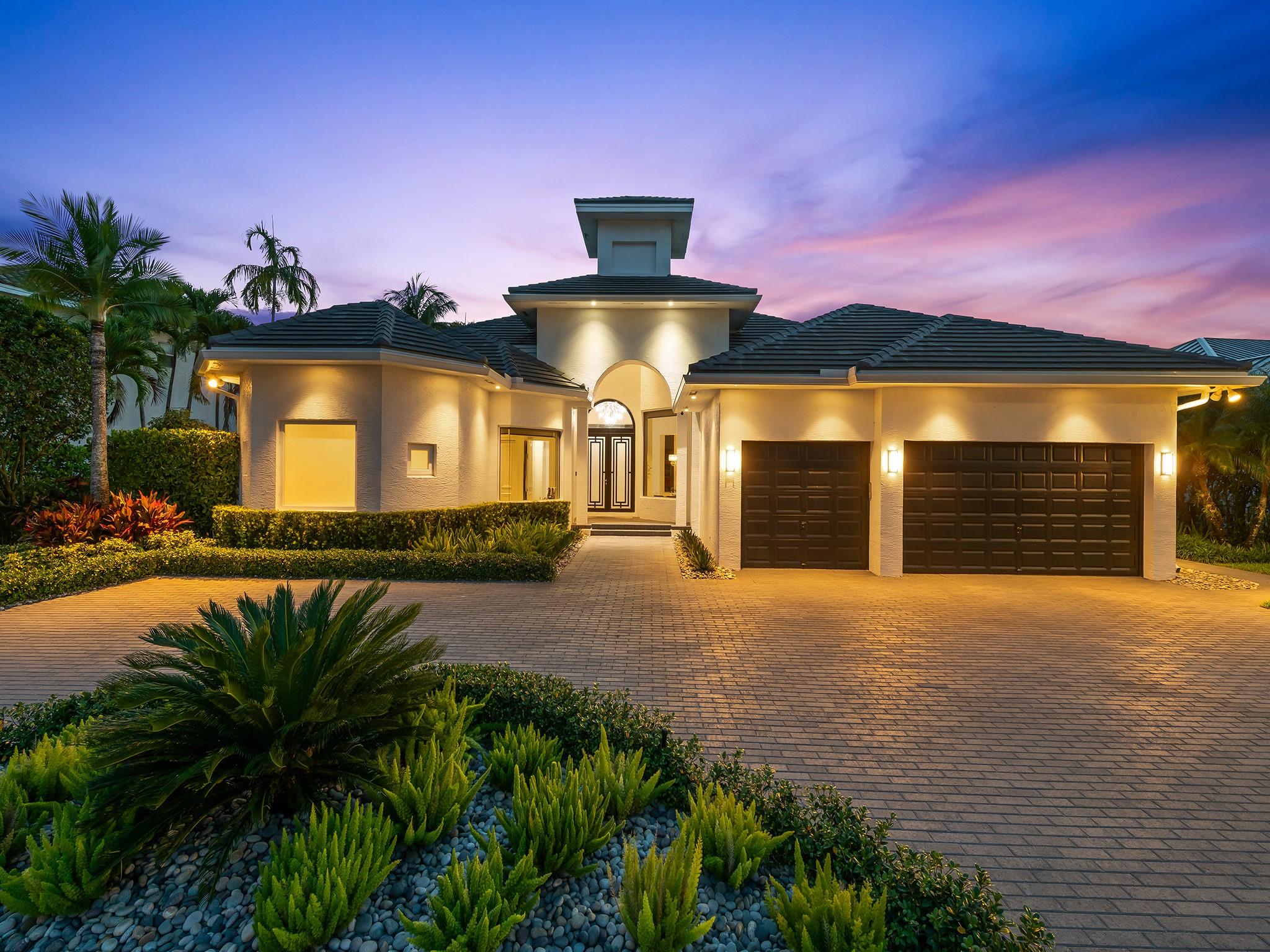 Stunning 5BR/3.5BA lakefront home in guard-gated Hawks Landing. Features include marble floors, wood floors in master, all renovated bathrooms, chef’s kitchen w/ Thermador appliances & 6-burner gas stove, outdoor kitchen, marble patio, electric awnings, and a spectacular fountain view. One bedroom is acting as a media room w/ theater screen & seating. Feature wall in dining room. Blackout shades in bedrooms. New roof, New circular driveway, ring doorbell, alarm system, full hurricane protection w/ accordion shutters & all impact doors. Enjoy breathtaking views plus resort amenities: tennis & pickleball courts, playground, basketball, clubhouse w/ resort-style pool, jacuzzis, fitness center, walking path & 24/7 roving security.