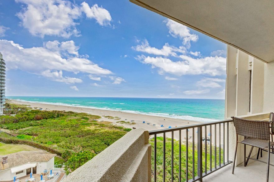 Ocean Views from every room looking over one of the best beaches in South Florida! Enjoy sunrise and sunset from your balcony. This 2 bdr / 2 bath unit is ready to move-in and enjoy the Island life. Completely furnished and Turnkey. All windows are Impact rated. Come see this hidden gem just miles from Palm Beach and Mar-a-Lago!!!