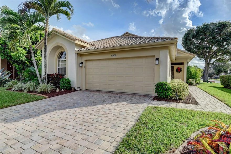 Fabulous one story home with 3 bedrooms, 2 bathrooms, 2-car garage & tiled patio located on lushly landscaped private corner lot in gated community. Outstanding features include stunning kitchen with custom cabinets, granite counter tops, two large pantries, & stainless-steel appliances, neutral tile throughout the house & plantation shutters in living areas,  master bedroom has two huge closets & en suite bathroom with stunning double sink vanity with quartz counter top, roman tub & separate shower. House freshly painted inside & out.  Newer A/C.  HOA dues include high-speed internet, basic cable + HBO and 1 DVR box, recreational facilities, lawn care,, house painting & roaming security. Patio furniture & room divider in foyer convey with the house. Furniture is negotiable. Residents have access to the Mission Bay Club that offers resort style amenities including luxurious clubhouse, heated salt water pool, hot tub, sauna, steam room, state-of-the-art fitness center with free aerobic classes, a pool side pavilion, game room, tennis programs at the tennis center, basketball and racquetball courts, playground with canopy, soccer fields, or just enjoy Happy Hour every other Friday at the Gazebo (BYOB), or one of the many family events.  Close to shopping, restaurants and major highways.  A+ Schools. 

South County Regional Park is minutes away where residents can play golf at the Osprey Golf Course, or just enjoy the day at the water park, nature center, dog park, playgrounds, picnic areas, etc. or enjoy one of the concerts at the Amphitheater.  For more information go to:  http://discover.pbcgov.org/parks/Locations/Burt-Aaronson.aspx