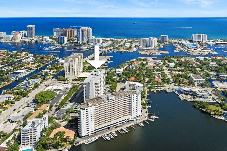 Enjoy water views & breezes from your floor to ceiling balcony of this bright 2 bedrooms 2 baths SE corner unit surrounded by multi million dollar homes in the heart of Fort Lauderdale's waterfront paradise only one block from Fort Lauderdale Beach, Las Olas & Downtown Fort Lauderdale. Spacious bedrooms with lots of storage space & walk-in closets. Open kitchen. Full bar. Bonus room. Impact windows & doors allow plenty of natural light. Wood floors. Essex Tower is a newly pet friendly remodelled 24 hour manned security building that looks brand new. All assessments are all paid. SIRS & 40 year rectification completed. Low maintenance fees. HOA's includes basic cable, internet water, trash, sewer, pest control & insurance. Bike storage. 1 assigned covered parking.