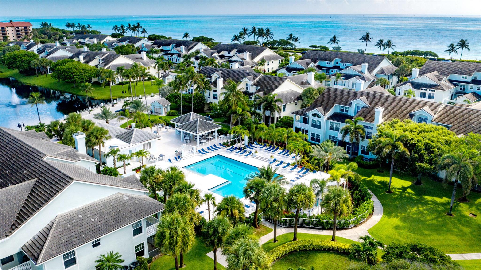 Welcome to Paradise--Just Steps from the Beach! Experience beachside bliss in this beautifully renovated fully furnished condo in the gated, dog-friendly community of Sea Colony. Just a short stroll to Jupiter's pristine, pet-friendly beaches, this bright and airy 2-bedroom, 2-bathroom home features vaulted ceilings, abundant natural light, a spacious open floor plan, private balcony, and 1-car garage. Renovated in Spring 2023, the main living space includes a cozy fireplace, while the dining area opens to the balcony--perfect for morning coffee or evening breezes. The stylish kitchen showcases quartz waterfall countertops, and the primary suite offers balcony access, an ensuite bath, and a custom walk-in closet.