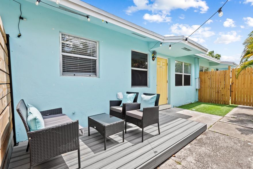 ONLY FIRST, LAST + $350 CLEANING FEE TO MOVE IN! FURNISHED OR UNFURNISHED! Fully remodeled 2/1 unit located in desirable Middle River Terrace. FEATURING: Mini-split AC systems, new appliances, IN-UNIT W/D, recessed lights, tile floors & more! Enjoy your quiet patio seating area. Parking for 2 cars. Water/sewer/trash included! Pets allowed on a case by case basis. Walk to 13th Street's shops & restaurants. Come view today!