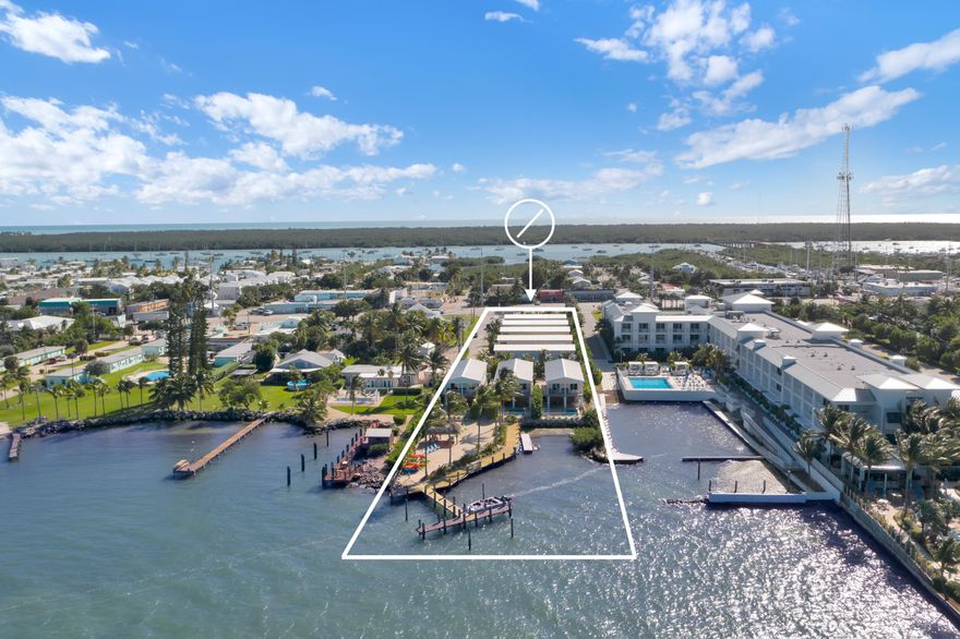 Built in 2018, turnkey waterfront vacation rental development comprised of eight single family houses, each with four bedrooms and three full bathrooms built to current windstorm standards. Each home is designed for guests to enjoy their own private pool, laundry, outdoor grill area, covered parking and balconies. Excellent rental history and future bookings with tremendous growth opportunity. This vacation rental compound was built to maximize income and minimize overhead. Guests can enjoy the community beach, docks, tiki hut, fish cleaning station, plus nearby amenities including tons of dining options such as Florida Keys Steak and Lobster House, major food and home shopping chains, two major marinas and Marathon Airport. Monthly rental rates average $12,400/mo for units 1-5 and $16,500/mo for units 6-8. Marathon is a 10-mile-long island community conveniently situated in the middle of the Keys island chain, comprised mainly of Vaca Key, Fat Deer Key and Grassy Key. Residents, snowbirds and visitors enjoy Marathon's fishing heritage, an old-Keys lifestyle and seafaring traditions, a theme celebrated in the area's accommodations, such as private waterfront vacation homes, small hotels, beachside inns and tropical, family-style resorts; and annual seafood festivals and waterside restaurants that harvest fresh fish, lobster and stone crab claws from local waters. Marathon is one of the Keys' most marine-friendly cities with nearly 1,200 wet slips, 1,200 dry slips and major facilities to accommodate transient cruisers.Marathon City Marina, considered the Keys' jewel for cruisers, administers 226 mooring balls and has limited dockage. Both mooring balls and dockage are available by the day, week or month.There are also special mooring and managed anchorage fields in Boot Key Harbor as part of a statewide environmental protection pilot program. Boats on a mooring ball do pay a fee.Other features include two dinghy docks, storage, private showers and bathroom facilities, social center, coin-operated laundry and parking.Florida Keys Marathon International Airport busily accommodates a full range of services for general aviation enthusiasts and corporate jet operators. Two full-service FBO's offer fuel, maintenance, tie-down, pilot and passenger facilities. Ground transportation options are available including an airport shuttle, car rental agencies and taxi service.Marathon offers spectacular sailing, fishing, world-class wreck and reef diving and snorkeling, in addition to the island's impeccably maintained beaches, eco-attractions and marine-based educational programs.Iconic learning centers with educational focus where visitors can enjoy unique interactive experiences include The Turtle Hospital, which was the world's first licensed veterinary hospital dedicated to the treatment of sea turtles, and Dolphin Research Center, a not-for-profit education and research facility since 1984.Florida Keys Aquarium Encounters features a coral reef exhibit and a predatory fish habitat housed in a 200,000-gallon interconnected saltwater aquarium.Visitors can enjoy an immersive, interactive experience where they can touch, feel and feed reef fish, invertebrates, stingrays and even sharks.At Crane Point Museum, Nature Center & Historic Site, visitors can hike through a wondrously preserved tropical hardwood grove and visit the home of an early 20th-century settler family.Visitors to the five-acre Pigeon Key venture back in time to experience a tiny island that once served as a home base for workers building the Florida Keys Over-Sea Railroad.A federally protected section of the United States' only living coral barrier reef lies just a few miles offshore, at teeming formations such as Delta Shoals, Coffin Patch and Sombrero Reef, shallow sites popular for students learning to scuba dive.In the deeper blue waters of the Florida Straits lie artificial reefs and the purposely-sunk wreck of the Thunderbolt.On the north side of the island lie the calm waters of the Gulf of Mexico, Florida Bay and the Keys backcountry.