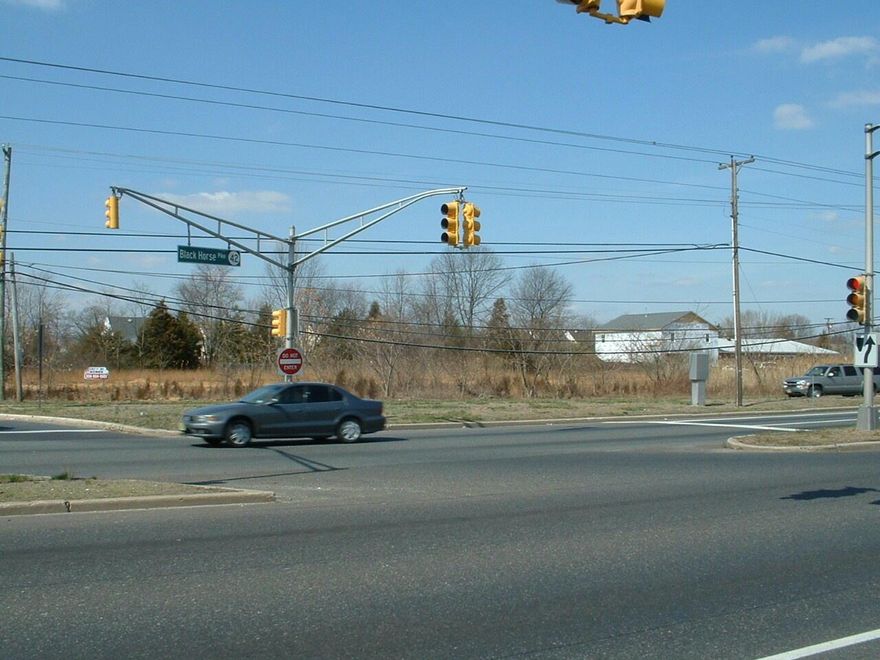 2.17 Acres ground lease or sale, 4851 Rt. 42 (Black Horse Pike) Blackwood, NJ 08012 At the traffic signal, corner of Fries Mill Rd     Washington Township, Gloucester County, NJ 190' of frontage 0n Rt. 42 & 240' on Fries Mill Rd.Up to 75% owner financingThe number of cars passing by the site per day: 51,093 CarsZoning: Highway Commercial Letter of interpretation on file: No wetlandsEasement access to McKinley Ave. & Willow St. from behind MidasCity Water & Sewer Combination of 2 lots: 1.56 Acres + 0.61 Acre Vacant Land, ready for development. Will subdividePopulation:                        179,473Avg Household income   $116,659   $130,066     $112,330
