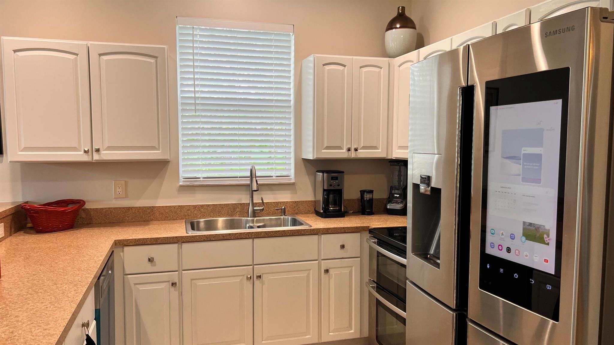 Enjoy peace and Quiet Large BedroomBrand New Furniture. Fully FurnishedFormal Large TV and Dinning areafully furnished with Dishes Pots and LinensAlso has a Laundry Room in the housePatio in the back of the house to relax on You can enjoyutitilies included
