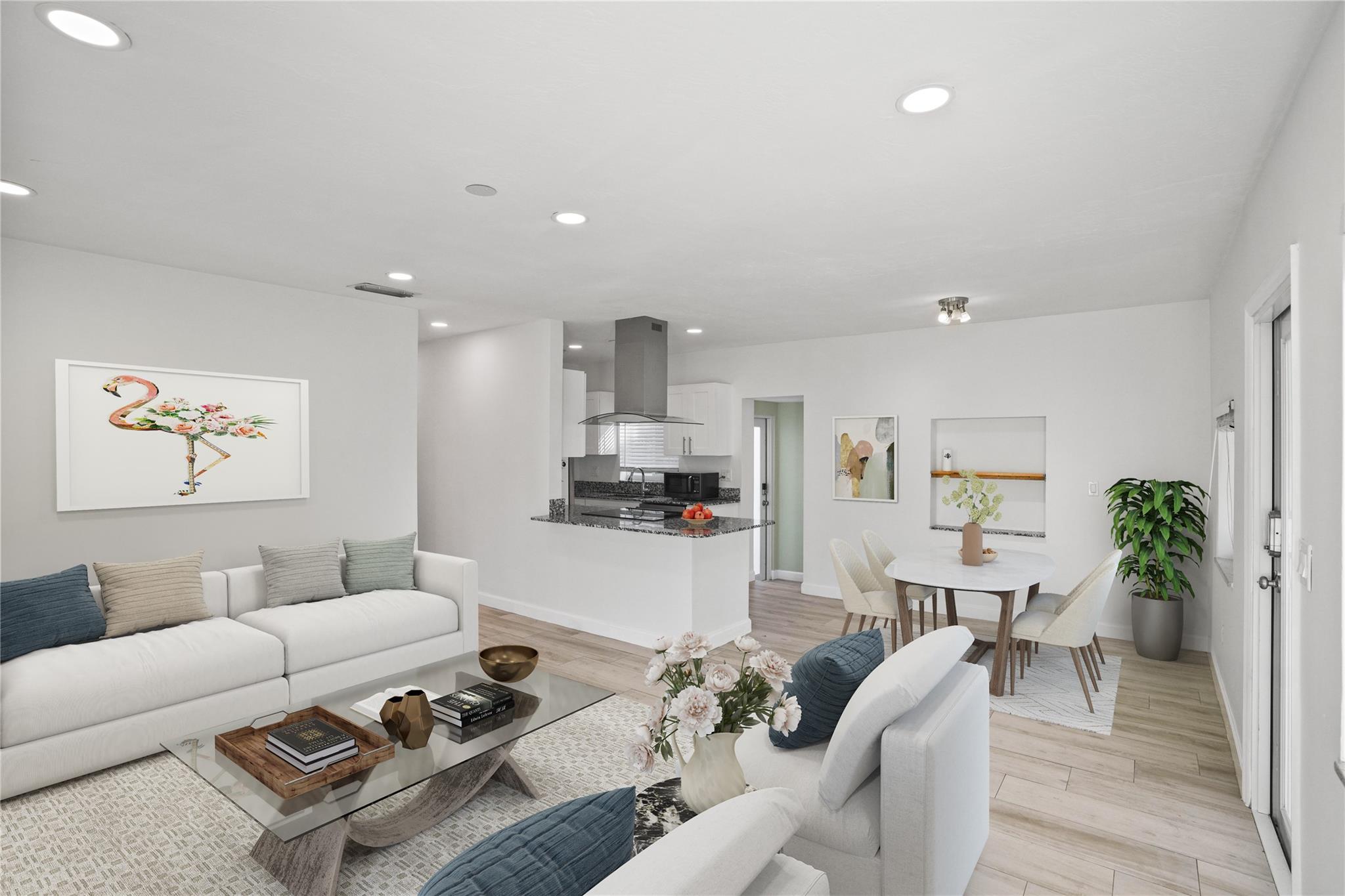 This move-in-ready 3-bedroom, 2-bath home features a layout that feels natural and easy to live in. The full kitchen, with stainless steel appliances and granite counters, is perfect for any day’s cooking. Impact windows and doors fill the home with light while keeping it quiet and secure. A circular driveway adds convenience and extra parking space, while fencing around the home and back patio offers privacy for relaxing or hosting friends. Perfectly located just 3 miles from the beach and conveniently between FLL and MIA airports, with no HOA. Enjoy great dining nearby or spend the day shopping at Aventura Mall. The neighborhood is buzzing with new growth and opportunity, making this a place to enjoy today and invest in for tomorrow.