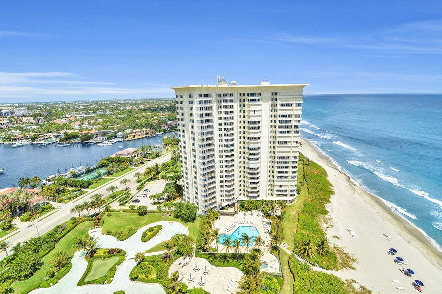 Spacious and bright 2-bedroom, 2-bath corner unit available for off-season lease. Located on a high floor with a large private terrace and direct ocean views from every room. Finished with marble flooring throughout and equipped with hurricane-impact windows and sliding doors. The Chalfonte is an oceanfront building offering full services and amenities: private beach access, 24-hour front desk, oceanfront pools and hot tubs, BBQ areas, fitness centers, and tennis courts. Prime location close to restaurants, shops, Mizner Park, and a 35-minute drive to both Palm Beach and Fort Lauderdale airports.