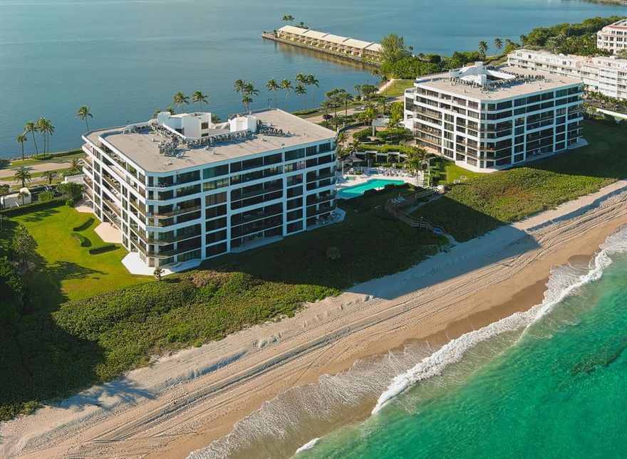 An Exquisite Oceanfront Lanai, with a zero dollar assessment balance. After recently completing an extensive renovation from the base framework out, the upshot is high-quality, long-lasting elegance. This turnkey residence is beaming with upgrades and customizations that are tastefully chosen and remarkable. Walls of new impact-glass windows and doors, 9-foot tray ceilings, porcelain floors and walls, deep quartzite and marble countertops, glass wine cellar in the living area, wine chiller in the kitchen, breakfast bar with an additional wine chiller in the primary suite, backlit agate wall behind a gorgeous range, formal dining, separate breakfast, dressing area with a deep marble sink vanity, walk-in closets, soaking tub, custom mirrors, electric shades, in-unit laundry room