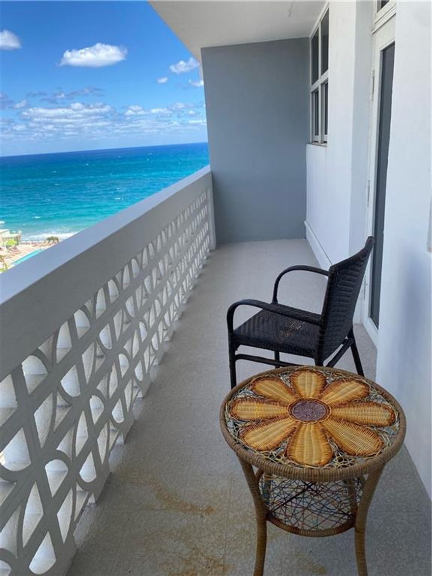 What a location! Right on a beautiful beach. Walk to dining, shopping and even a grocery store. Relax on your private balcony to enjoy the sound of the waves and enjoy the NE oceanfront views. 1bedroom/1 bath with plenty of closet space and a spacious kitchen. Impact windows and doors. Unit is close to elevators and laundry. Amenities abound at Galt Towers. Heated pool, beach cabanas, work out rooms, library, social room. Covered parking available for a small fee.