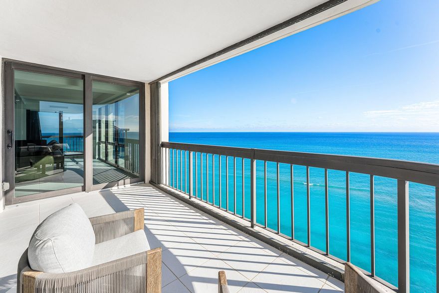 Experience exceptional oceanfront living in the highly sought-after D-line, where breathtaking southeast, east, and northeast ocean views stretch endlessly from sunrise onward. Three private terraces provide the perfect setting to enjoy open skies, coastal breezes, and uninterrupted views of the Atlantic. Unit 19D has undergone a full renovation, creating a modern and refreshed living environment, and offers a spacious layout with three bedrooms and three full bathrooms. A rare and valuable feature of this home is its complete privacy, as it shares no common walls with neighboring units. The kitchen is appointed with top-of-the-line appliances, including a Sub-Zero refrigerator/freezer with ice maker and a Wolf range with oven, offering true turnkey living that is highly sought after on Singer Island. A washer and dryer are conveniently located inside the unit, along with a large private storage closet on the same floor and a first-floor garage parking space. Eastpointe I is a stand-alone oceanfront community, entirely separate from Eastpointe II, with independent finances and management, and features a heated beachfront pool and Jacuzzi, barbecue area, state-of-the-art fitness center with his and hers saunas, billiards room, library, a renovated ocean lounge with full kitchen and bar, a 24-hour manned guard gate, and full-time concierge services. Ideally located for quick access to Palm Beach and close to the heart of Palm Beach Gardens, this property offers both convenience and an elevated coastal lifestyle.