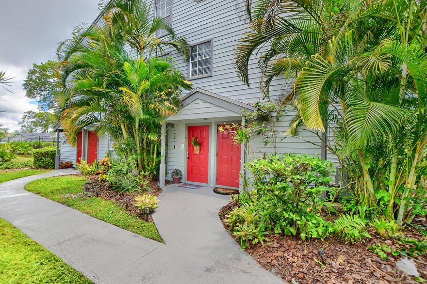 Rarely available upgraded ground floor unit in central Boca minutes from Town Center Mall, Mizner Park and the beaches. This hidden gem is tucked away in a tropical setting on the Hillsboro Canal with direct ocean access. This large one-bedroom unit features an eat-in kitchen with rich wood cabinetry, stainless appliances and a pass-through to the dining room; large bedroom with walk-in closet; wood burning fireplace with built-in shelves and covered patio off the living room. Additional features include neutral tile throughout, crown molding and utility room with washer/dryer. Heatherwood is a pet-friendly community with a pool, hot tub, tennis/pickleball court, kayak/ paddleboard storage, floating dock with opportunity to rent space for a 26 ft boat. Can rent right away; A-rated school district.