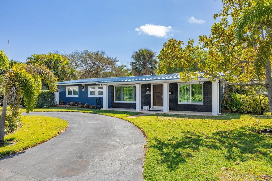 THIS HOME HAS BEEN LOVINGLY CARED FOR DURING THE LAST 25 YEARS, CAREFULLY RENOVATED OVER TIME MAKING SURE ALL IS IN GOOD WORKING ORDER.  THIS HOME BOOSTS AN OPEN FLOOR PLAN WITH A FORMAL LIVING ROOM ADJACENT TO A LARGE DINING AREA THAT FLOWS INTO A VERY COMFORTABLE AND WELL APPOINTED DEN/FAMILY ROOM.  THE KITCHEN OFFERS CUSTOM CABINETRY, STAINLESS STEEL APPLIANCES, PLENTY OF COUNTER SPACE, GRANITE COUNTERS AND IS DIRECTLY CONNECTED TO THE ONE CAR GARAGE.  3 BEDROOMS ARE STACKED TOGETHER AND 4TH OFF THE LIVINGROOM. THE PRIMARY HAVING AN ENSUITE BATH AND THE OTHER THREE USING THE HALLWAY BATH.  BOTH BATHS HAVE BEEN UPGRADED.  METAL ROOF INSTALLED IN 2022, TILE FLOORING THROUGHOUT, ALL WINDOWS AND DOOR IMPACT PROTECTED, LARGE YARD AND POOL AREA FOR RECREATION