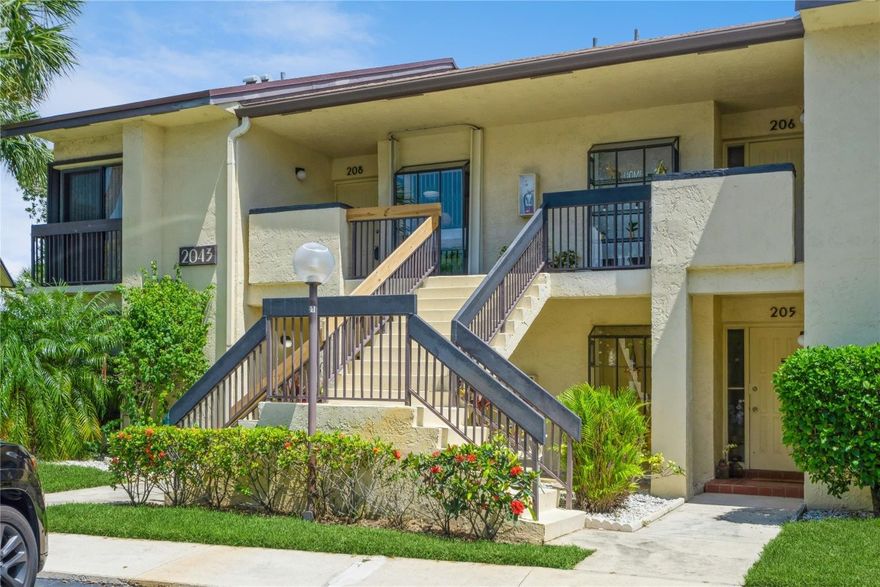 Enjoy your Beautiful Fountain Lakeview as you Enter this Spacious 2 Bedroom, 2 Bathroom Freshly Painted Highly Desirable 2nd-Floor End Unit! Relax and Feel the Peace on your Spacious Balcony with an adjacent Lighted Storage Room. The unit has Upgraded Kitchen and Baths with Granite Countertops, a Built-in Bar and Cabinets Unit, a Brand-New LG Washer/Dryer, Stainless Steel Appliances, Hurricane Shutters, and Large Roomy Closets. Enjoy the Community Amenities: Pool, Clubhouse, BBQ, Bocce Court, and Billiard and Fitness Rooms. Active Home Warranty. Great Place to Swim, Bike Ride or Take a Scenic Stroll! Close to Major Highways, Supermarkets, Shopping, Banks, Restaurants and the Award-Winning Deerfield Beach Pier. Come See for Yourself! Priced to Sell. This one Won't Last Long! List Agent is Owner.