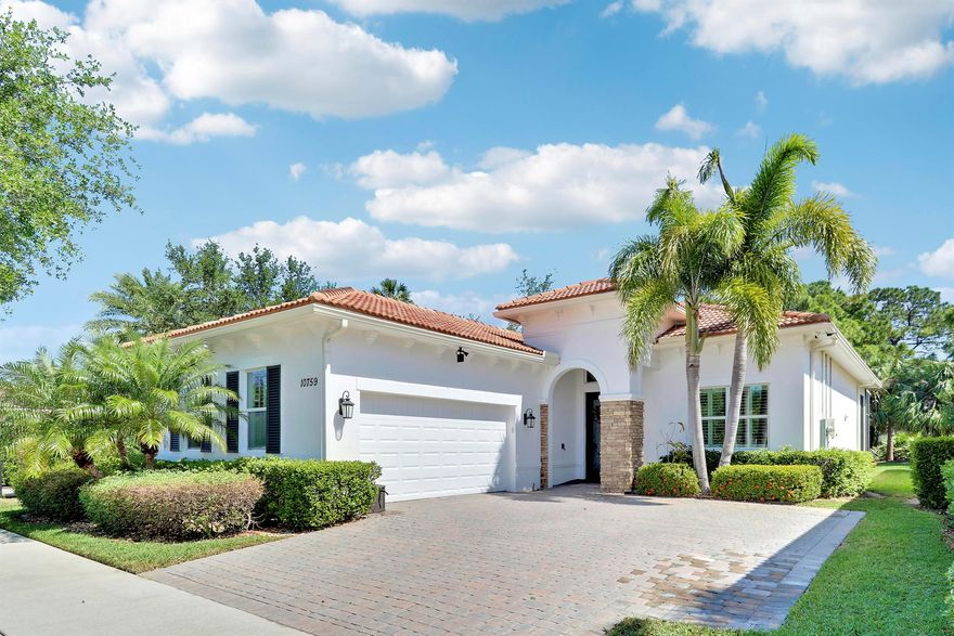 LOCATION, LOCATION, LOCATION! Gorgeous 3BR/2.5BA/2CG home with fabulous views of the Wanamaker Course in sought after PGA Verano! This 'Alessa' floorplan features engineered wood flooring t/o, high ceilings, crown molding, plantation shutters & custom draperies, designer light fixtures & fans, IMPACT GLASS WINDOWS & DOORS & much more! The open concept kitchen has upgraded SS GE Cafe appliances, solid wood cabinetry, granite counters, tumbled marble backsplash, under cabinet lighting & butler's pantry. Primary suite offers beautiful views, custom cabinetry, LUXURIOUS ENSUITE w/dual vanities, soaker tub, frameless shower & separate water closet. Room for friends & family w/ 2 more bedrooms sharing a full & half bath off the hall. Enjoy expansive views from the extended screened lanai! Verano is an amenity rich community with a 27 court pickleball facility, walking paths, indoor and outdoor pools, multiple fitness centers, sauna, dog park, tennis courts, social clubhouse and so much more! HOA dues include basic cable, internet, lawn care, alarm monitoring, common area maintenance and access to the amenity centers. For avid golfers, there is a cart path leading to the PGA Golf Club (membership is optional and availability varies). This community truly has something for everyone! Come experience resort style living today - call to view!