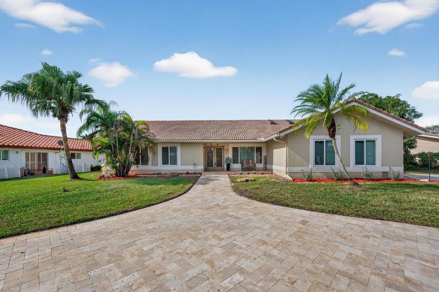 Welcome to this beautifully maintained 5BR/2.5BA pool home in the highly sought-after Cypress Run community of Coral Springs. Set on an oversized 12,067 sq. ft. lot, this spacious 3,179 sq. ft. residence features an inviting open layout, bright great room with built-in surround sound, and a chef’s kitchen overlooking the resort-style backyard. Enjoy the ultimate Florida lifestyle with a sparkling saltwater pool (Diamond Brite 2023), travertine patio and pool deck, and a custom outdoor kitchen with BBQ grill and fireplace – perfect for entertaining. Additional outdoor highlights include two travertine driveways, a large-fenced yard, and a mature mango tree. Conveniently located near parks, shopping, dining and zoned for all A-rated schools. 1.5 miles walk to house of worship and NO HOA!!!