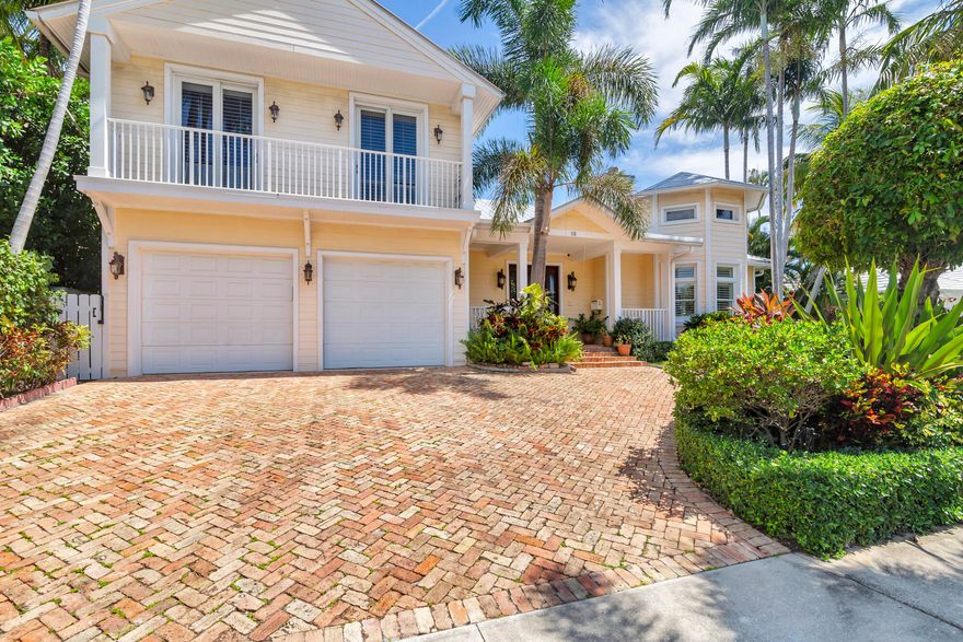 Welcome to 115 Alpine Road, a stunning 3-bed, 3-bath home in West Palm Beach's South End. Built in 2008, this two-story residence offers over 3,290 sq ft of living space on a 7,600+ sq ft lot. Enjoy soaring wood-beam ceilings, open layout, and intracoastal views from the living room. The gourmet kitchen flows into spacious living areas, ideal for entertaining. Relax by the private inground pool or stroll to the water—just one house away. Features include metal roof, 2 sided fireplace, ground floor master suite. Close to beaches, downtown, and South Olive Elementary. A rare coastal gem!