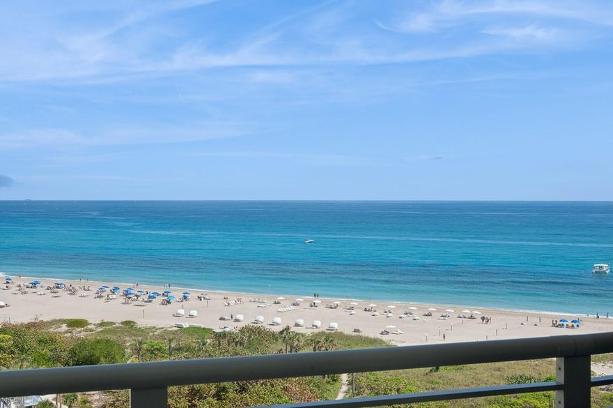 Stunning Oceanfront 2BR/2BA with a classy, contemporary aesthetic. The sleek open kitchen features stylish finishes, bar-top seating, and a bright, airy feel. The primary suite offers a spa-like retreat with a brand-new oversized walk-in shower. Enjoy ocean and Intracoastal views, plus sunrises and sunsets from your private balconies. Tiara offers resort-style living with valet, 24/7 concierge, and a staffed gate. Amenities include a guest suite, heated pool, jacuzzi, tennis, pickleball, fitness centers with steam and sauna, billiards, library, and card room. Enjoy the beachside restaurant--eat in or have it delivered--or dine in the 43rd-floor Marquis Lounge with 360-degree views and nightly dinner service. Just 15 mins to premier shopping, dining, and entertainment, and 20 mins to PBI.