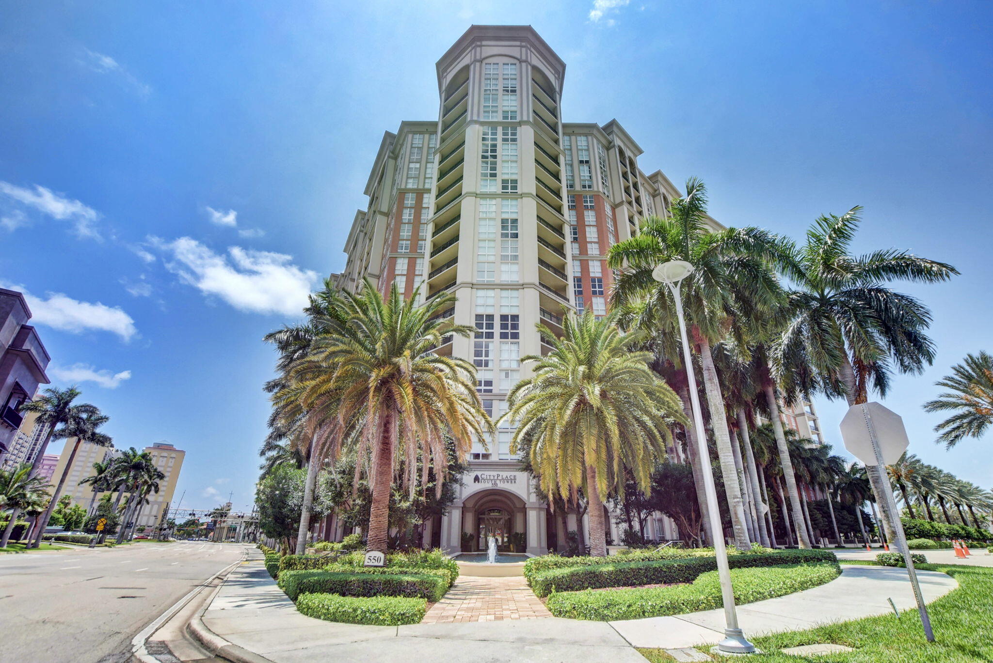 Available December, January & February. Enjoy seasonal living in the desirable City Place. This fully furnished and turnkey 1 Bed/1 Bath condo features updates to the kitchen and bathrooms and a perfectly Palm Beach decor aesthetic. Resort-style amenities include an infinity lap size pool, summer kitchen, spa, sauna, steam room, club lounge, fitness center, library and massage room!