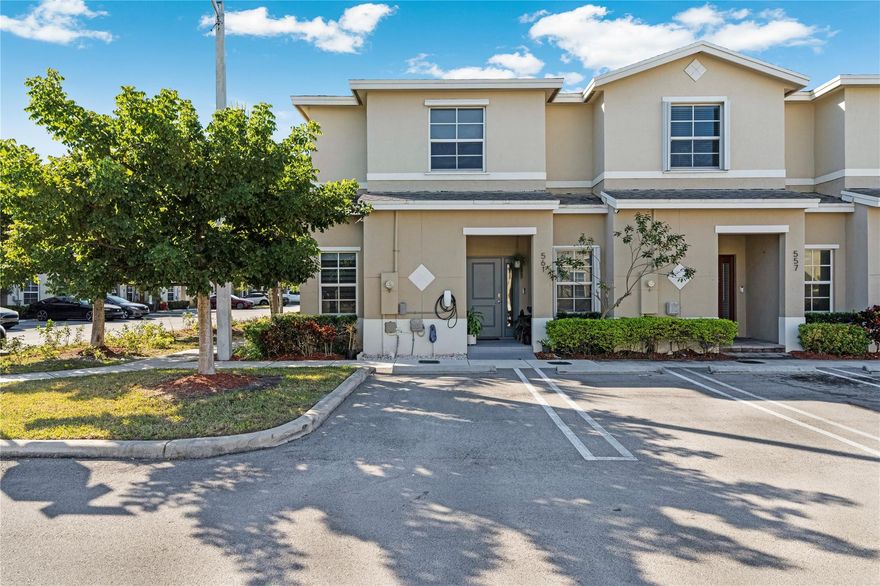 Only first month and security required to move in! Experience modern comfort in this beautifully maintained 3-bedroom, 3-bathroom townhome featuring a bright open-concept layout and a convenient first-floor bedroom with full bath, perfect for guests, extended family, or a home office. The modern kitchen offers stainless steel appliances, custom cabinetry, and stylish finishes. Enjoy your private tiled pergola patio, ideal for relaxing or entertaining. Upstairs, the spacious primary suite features a spa-style bathroom and walk-in closet. Additional highlights include a Tesla charging station and dedicated parking. Conveniently located near the Florida Turnpike and US-1 with easy access to the Florida Keys, shopping, dining, and outlet malls. Move-in ready!