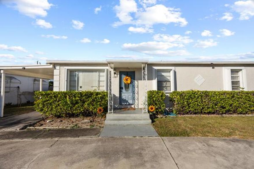 Renovated single family home with a newer roof and a newer AC. Remodeled kitchen with shaker cabinets, granite countertops and stainless-steel appliances along with updated bathrooms. The backyard has plenty of space for a pool, also has a storage shed and fenced in. Accordion shutters throughout. Location is a stone throw to the beaches and just a few minutes to 95. The house is larger than most in the neighborhood and comes with a circular driveway and car port area.  VA assumable 3.85% mortgage for VA buyers. Great home for a large family. This is great for an investor to rent out. Motivated seller.