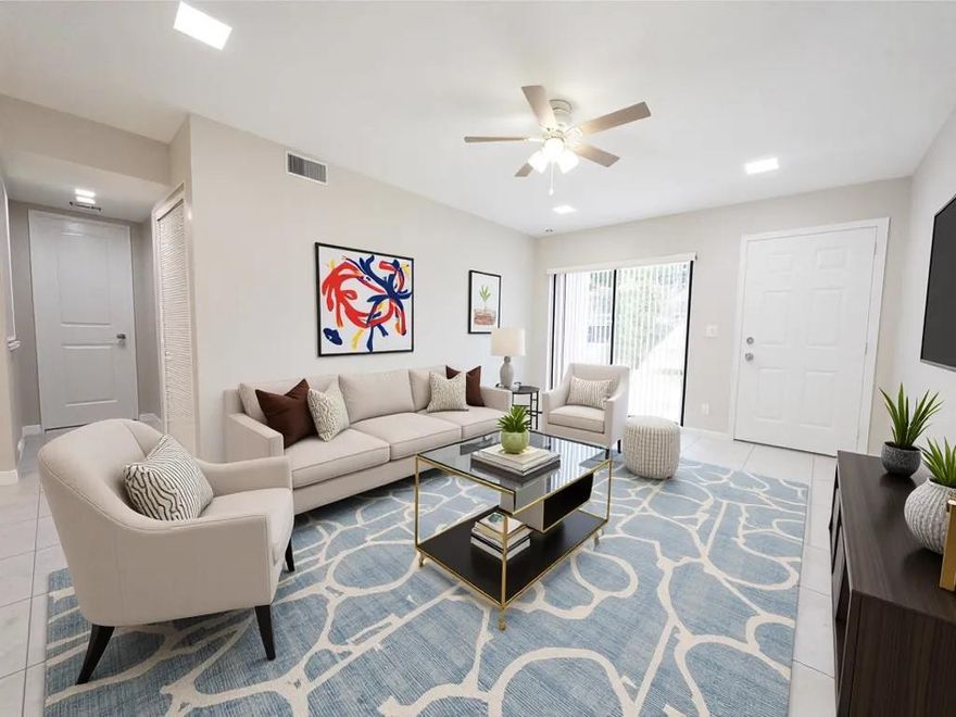 Great investment opportunity! This 2-bedroom, 2-bath first-floor corner unit offers strong rental potential in a high-demand area. Features include an in-unit washer and dryer, functional layout, and convenient first-floor access with no stairs. Ideally located near shopping, dining, major highways, and everyday conveniences, making it highly attractive to tenants. Located in a well-maintained community with desirable amenities. No rental restrictions—perfect for investors seeking immediate income and long-term growth. Buyer and buyer's agent are responsible for verifying all information, including rental restrictions, fees, and requirements with the association prior to purchase.