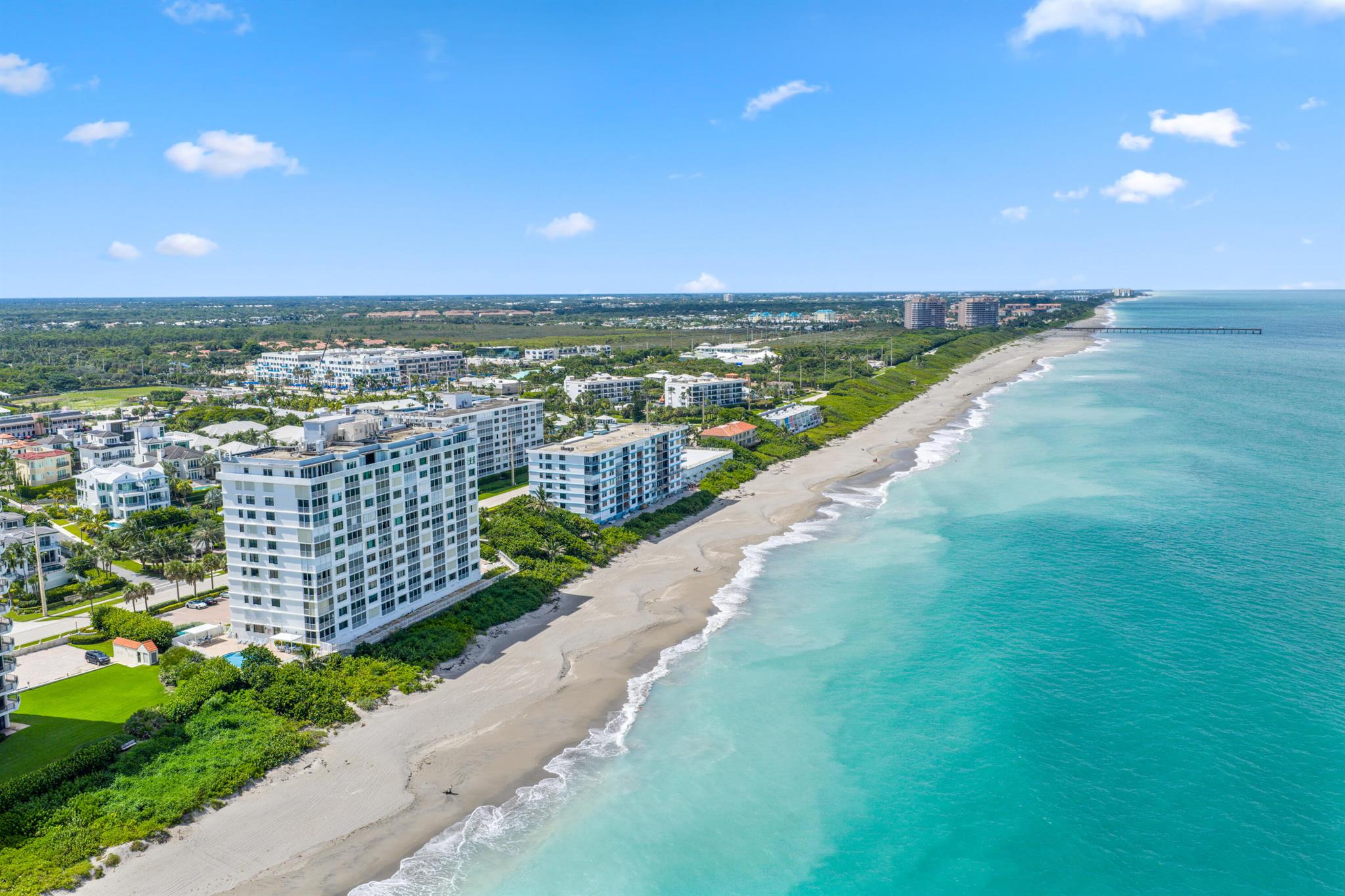 Beautifully renovated 2BR 2BA oceanfront condo''On The Sand''in Juno Beach fully furnished. Features include luxury vinyl flooring, hurricane impact windows & doors, updated baths, hi hats upgraded GE electric panel, RH light fixtures and RH and Arhaus Furniture. Kitchen offers custom wood cabinetry, stainless appliances, farmhouse sink, granite countertops and oversized breakfast bar. Master features dual vanities, walk in closet and sliders out to the balcony. Full size washer/dryer, newer AC and hot water heater. Building offers private beach access,a recently renovated community room and pool deck with covered outdoor areas overlooking the ocean. Well managed and well funded association- no current or pending assessments.