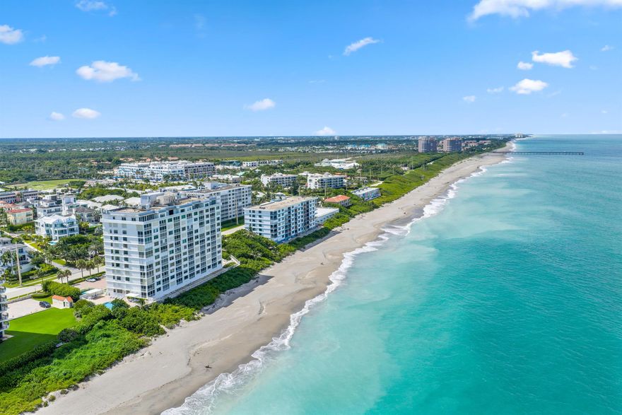 Beautifully renovated 2BR 2BA oceanfront condo''On The Sand''in Juno Beach fully furnished. Features include luxury vinyl flooring, hurricane impact windows & doors, updated baths, hi hats upgraded GE electric panel, RH light fixtures and RH and Arhaus Furniture. Kitchen offers custom wood cabinetry, stainless appliances, farmhouse sink, granite countertops and oversized breakfast bar. Master features dual vanities, walk in closet and sliders out to the balcony. Full size washer/dryer, newer AC and hot water heater. Building offers private beach access,a recently renovated community room and pool deck with covered outdoor areas overlooking the ocean. Well managed and well funded association- no current or pending assessments.