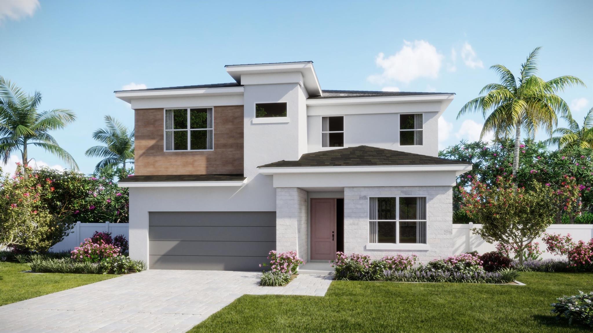 This two-story home features a spacious and modern layout with ample room to live and grow. An inviting open-concept floor-plan features access to the covered lanai for seamless entertaining and multitasking, with a convenient bedroom located off the foyer. On the second floor, four additional bedrooms surround the versatile loft, including the luxe owner's suite with a spa-inspired bathroom and dual walk-in closets. Amenities include 2 resort-style pools with waterfalls, clubhouse you can reserve for events, snack bar, splash pad for kids, tennis and basketball courts, kayaks, and many more. Photos are for illustrative purposes only.