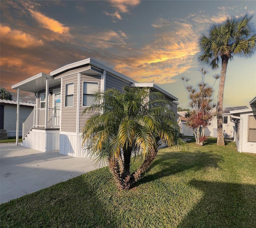 Gated community 55+. Be the first to live in this stunning Euro-designed home in a gated community featuring 2 bed 2 bath w/walk-in showers. Fully remodeled, 2019 metal roof, newer A/C, updated plumbing, LED lighting throughout, durable plywood flooring covered w/laminate. Enjoy the sleek Corian countertops, new baths, impact windows, SS appliances, gas oven, new gutters, and more. Two TVs are included for your convenience. Residents enjoy exceptional amenities, including heated pool & spa, shuffleboard courts, on site management, pickleball and recreational hall featuring a library & fitness room. Great location!