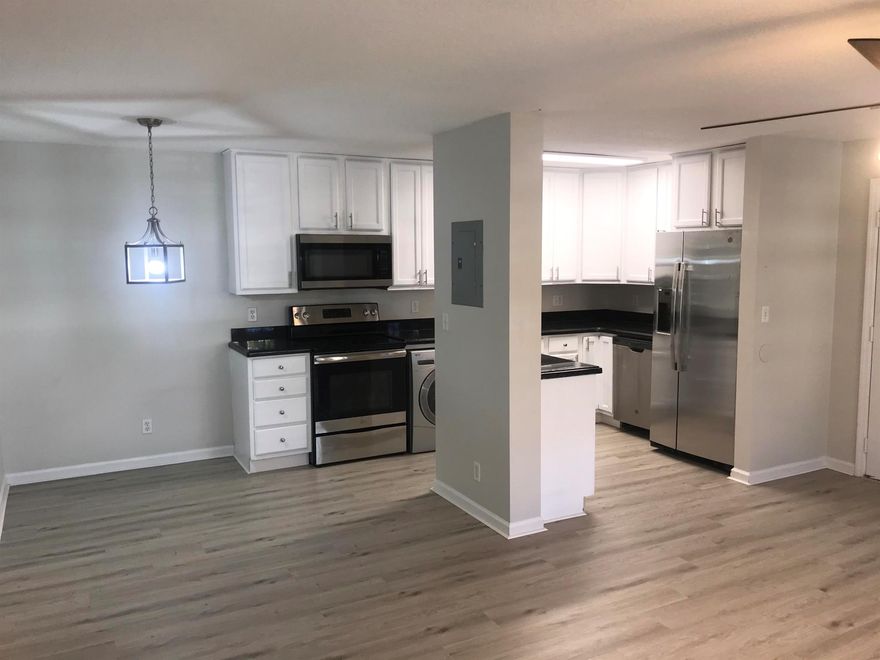 Charming ground floor 2 Bedroom/ 2 Bathroom apartment home has a modern layout. Location has extensive curb appeal combine with its tranquil, yet close to intercostal location to make for an excellent opportunity to call home in the heart of downtown Lake Worth Beach. Features a waterproof grey flooring. Unit is equip with a small LG type washer/ dryer. Community also offers large washer/ dryer. Open patio area. All impact windows. No age restrictions. A all types of pet friendly building. H20 Included. Ideal local Landlords.